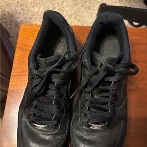 Nike Men's Black Air Force Ones Sneakers